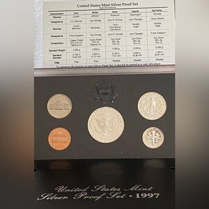United States Mint Silver Proof Set 1997